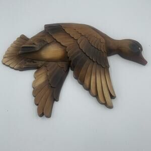 Vintage 1961 Plastic Wall Duck Hanging Decor Hunting Cabin Decoration